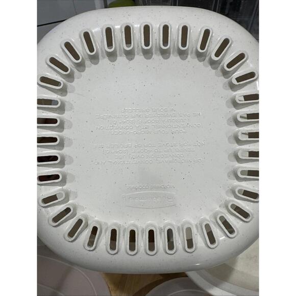 6 Piece Vintage Rubbermaid Microwave Stack Cooker 3qt 1qt Steamer Tray Lids - Picture 11 of 13